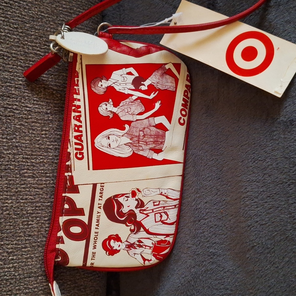TARGET BRANDED LEATHER WRISTLET